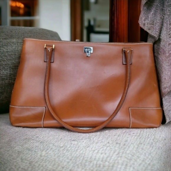 Lambertson Truex Handbags - Lambertson Truex/Tiffany & Co. Cognac Leather Tote Bag